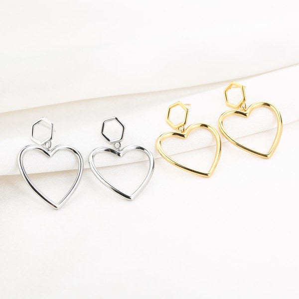 Hjerte øreringe design Silver