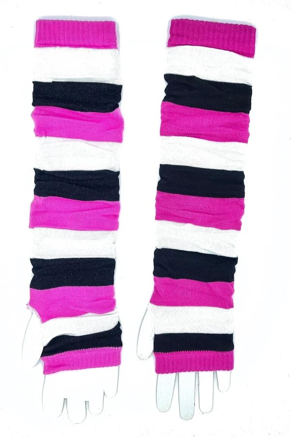 Käsilämmitin- raidallinen vaaleanpunainen, musta ja valkoinen Pink