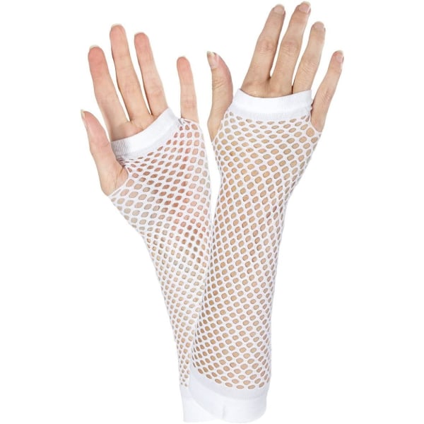 Mesh handsker - lange hvide White