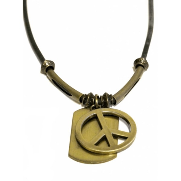 Kaulakoru - Dog Tag Peace Black