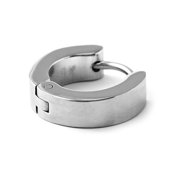 Silverfärgad robust ringörhängen Silver