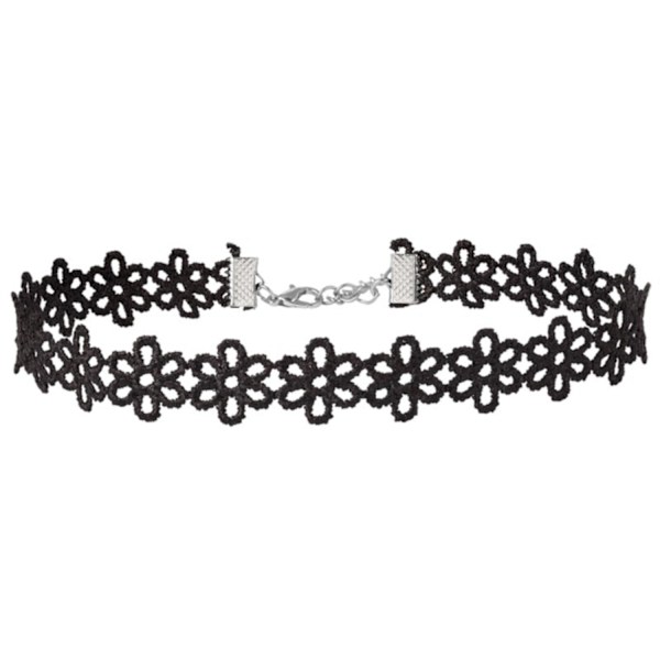 Choker halskæde - blomster Black