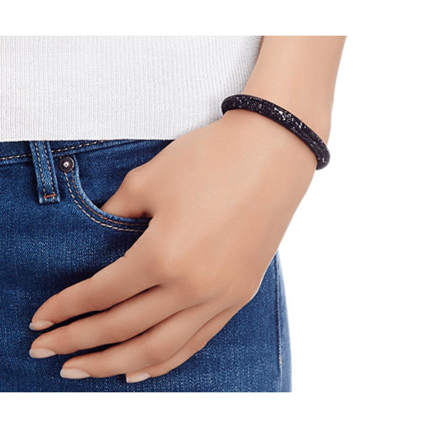 Sort armbånd med sorte krystaller Black