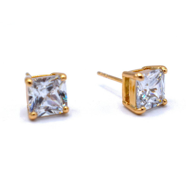Bling øreringe - Hvid sten White 6 mm 