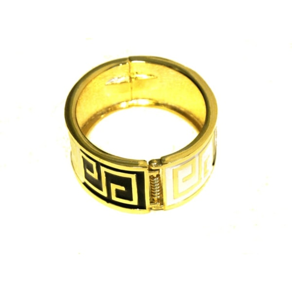 Armband - Guldfärgad med svart och vit mönster Guld