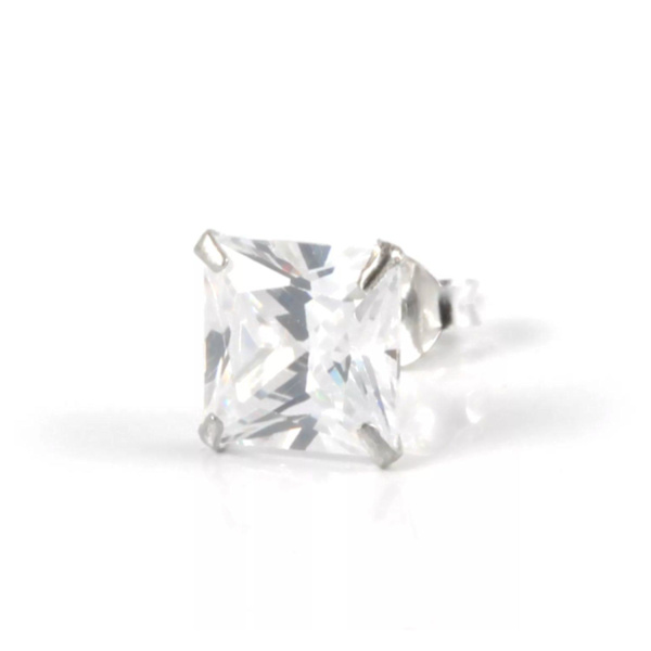 Bling Örhängen - Vit Sten 6 mm 