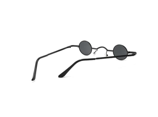 Retro mini små runde solbriller - Unisex Black/Black