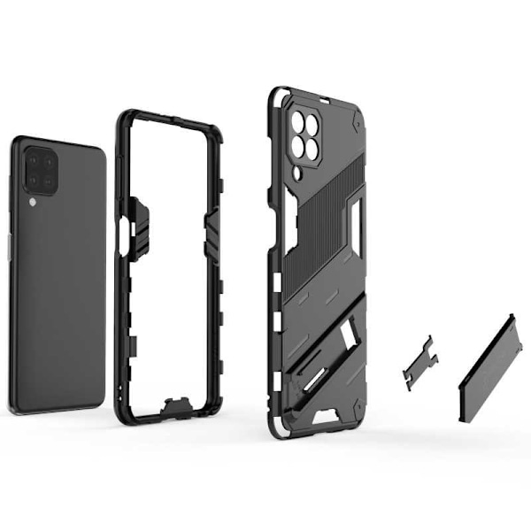 Samsung A22 5G iskunkestävä kotelo jalustalla ThinArmor V2 Black
