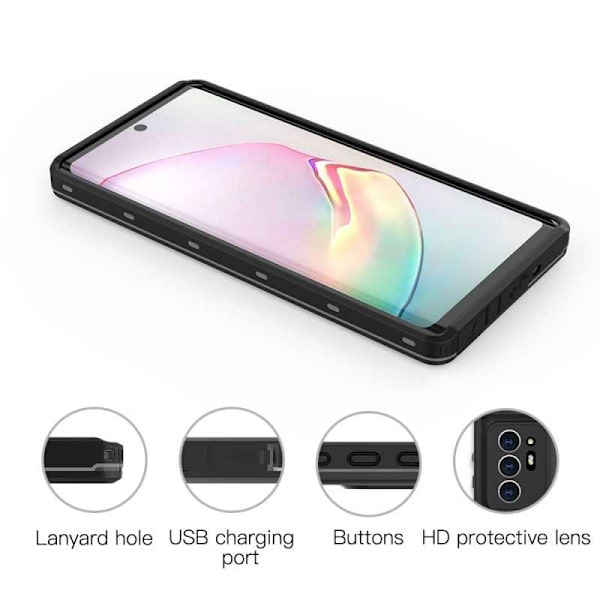 Samsung Note 20 Ultra Full Coverage Vedenpitävä Premium Cover - 2m Transparent