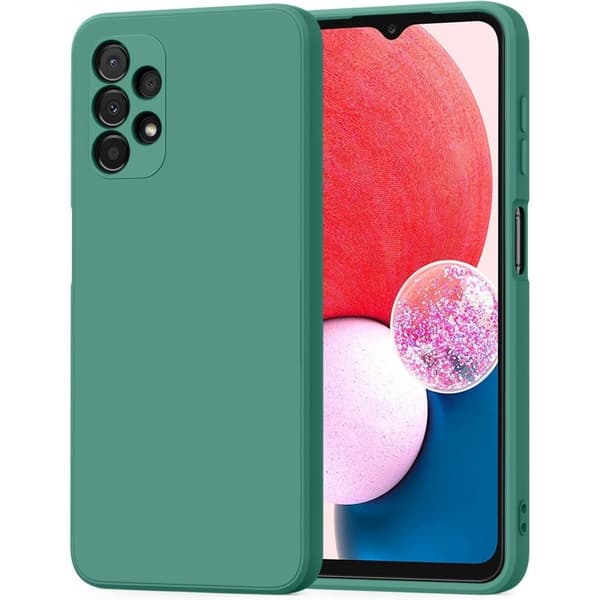 Samsung A13 4G Gummibelagd Mattgrönt Skal Kameraskydd Liquid - Grön
