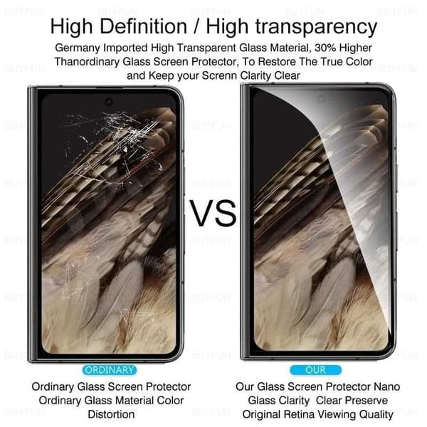Google Pixel Fold FullFrame 0,26 mm 2,5D 9H karkaistu lasi Transparent