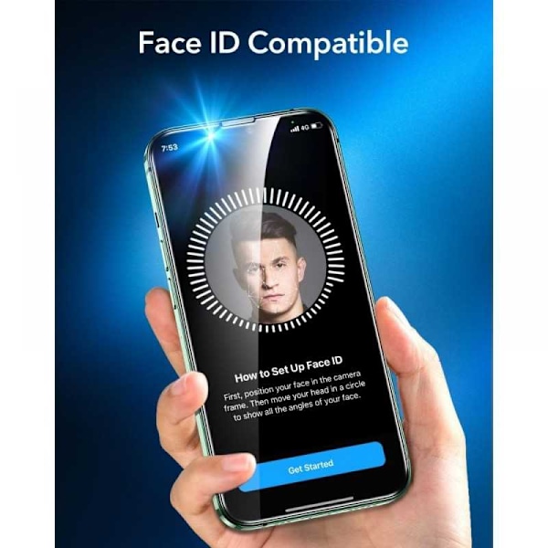 2-PACK iPhone 13 Mini ESR 9H 0.26mm Härdat Glas med Installationsram Transparent