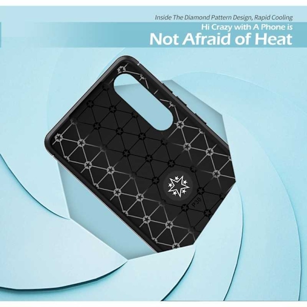 Huawei P30 Praktisk stødsikkert cover med ringholder V3 Black