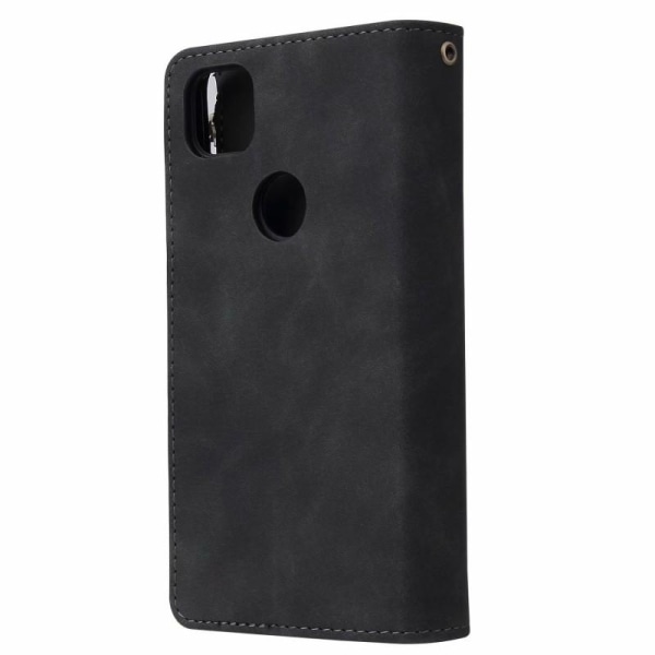 Google Pixel 4a 4G/LTE Multifunktionellt Plånboksfodral Zipper 8 Svart