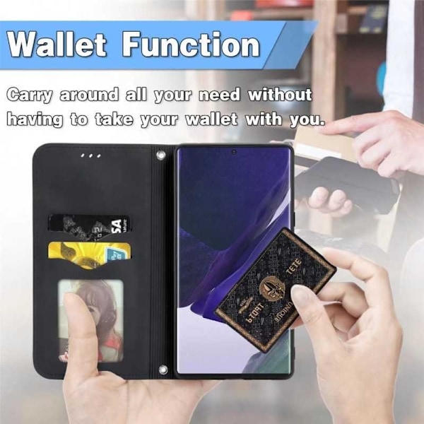 Samsung Galaxy S22 Ultra Flipfodral Kortfack Mocka Svart