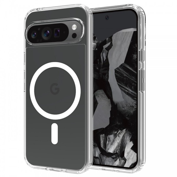 Google Pixel 9 / 9 Pro Transparent Stötdämpande Skal MagSafe-Kompatibelt