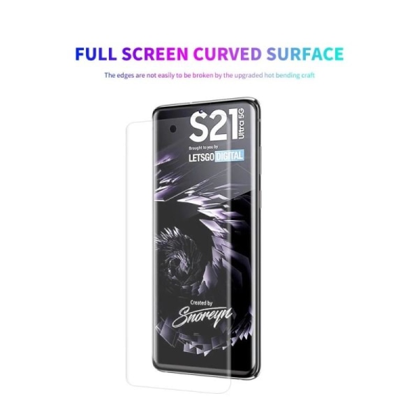 Samsung S21 Ultra Full Coverage 3D PET skærmbeskytter Transparent
