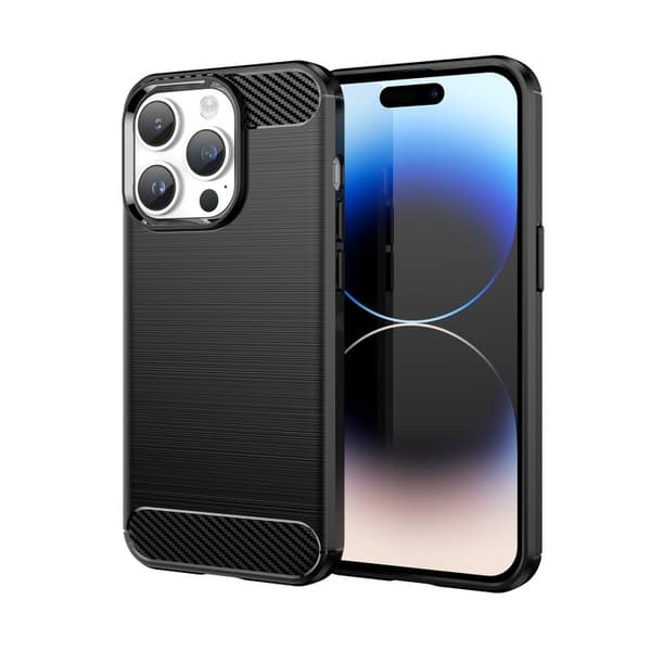 iPhone 15 Pro iskunkestävä SlimCarbon kotelo Black