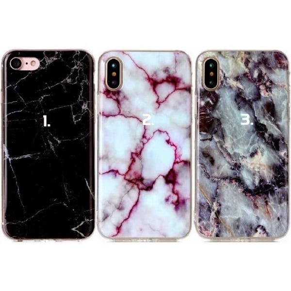 iPhone X / XS Stötdämpande Marmorskal Glossy Black Variant 2