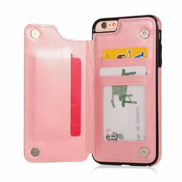 iPhone 6 / 6S Iskunkestävä kotelo Korttiteline 3-POCKET Flippr V Pink gold