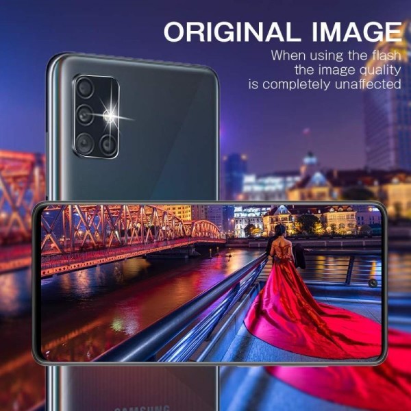 2-PACK Samsung A71 kameralinsedeksel Transparent