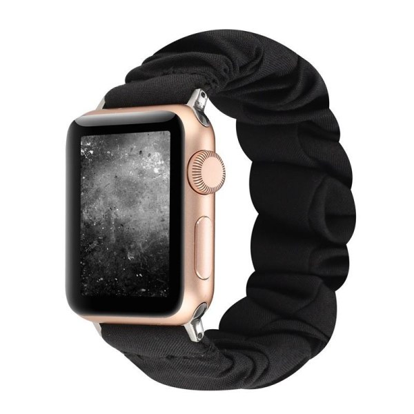 Apple Watch 42/44/45mm Elegant Elastisk Tyg Armband Black Variant 2