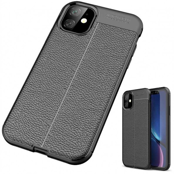 iPhone 11 Stöttåligt & Stötdämpande Skal LeatherBack Svart