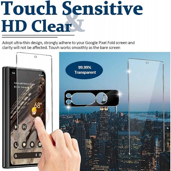 2-PACK Google Pixel Fold Härdat glas 0.26mm 2.5D 9H Transparent