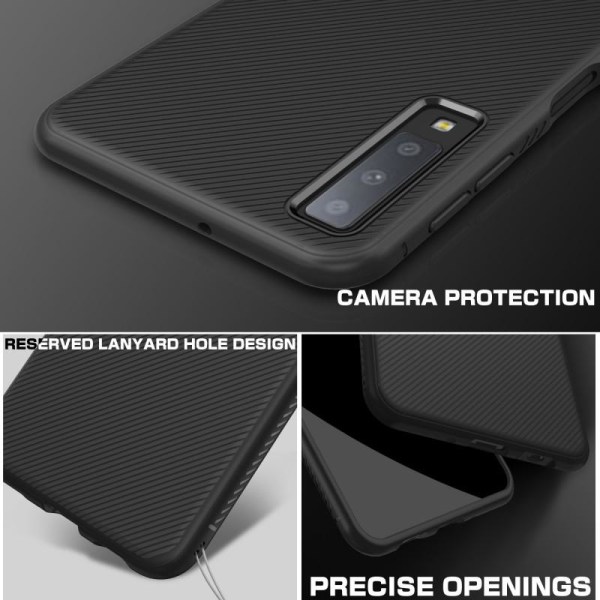 Samsung Galaxy A50 Stöttåligt Skal FullCarbon V3 Svart
