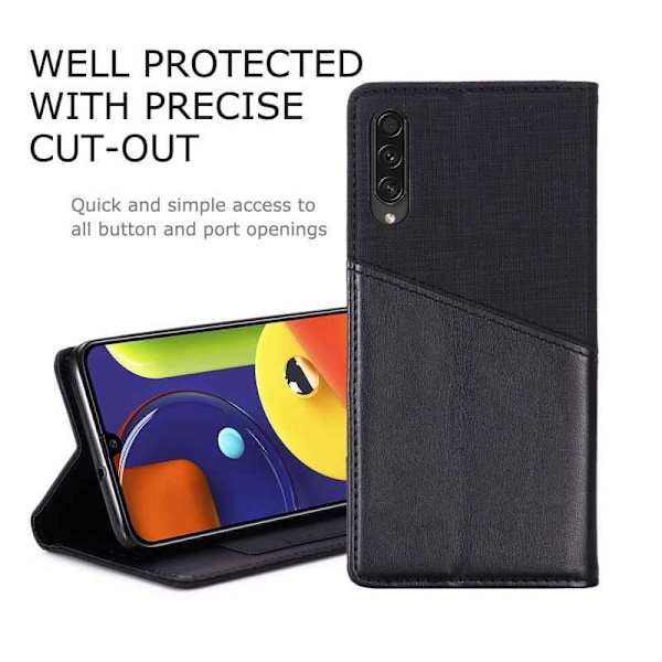 Samsung A70 Elegant Fodral i PU-Läder med RFID Block Svart