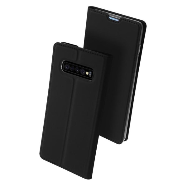 Samsung S10 Plus Flip Case Skin Pro korttilokerolla (SM-G975F) Black