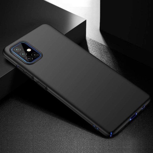Samsung A71 Ultra-ohut kumipinnoitettu mattamusta Cover Basic V2 Black