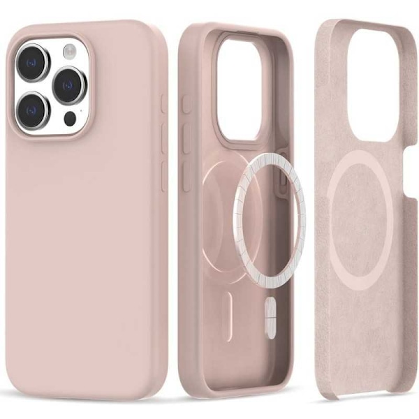 Gummibelagt Minimalistisk MagSafe Cover iPhone 15 Pro - Pink Pink