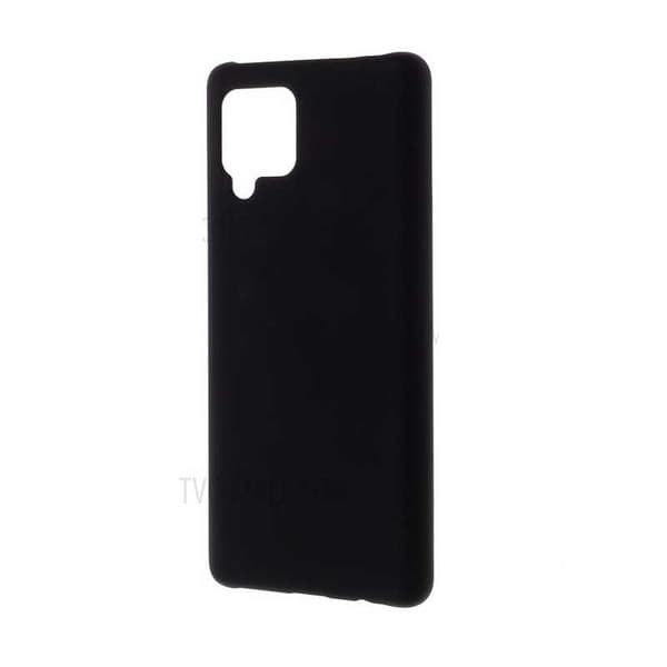 Samsung A42 5G Erittäin ohut kumipinnoitettu mattamusta Cover Basic V2 Black