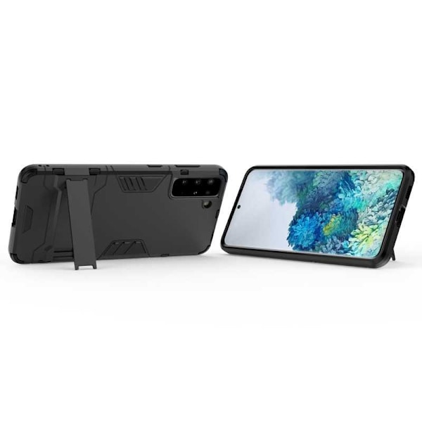 Samsung S21 Ultra iskunkestävä kotelo jalustalla ThinArmor Black