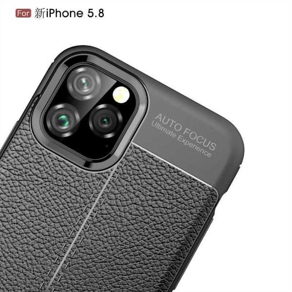 iPhone 11 Pro Max iskunkestävä ja iskuja vaimentava nahkainen selkäkansi Black
