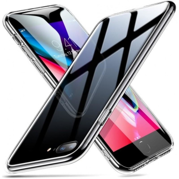 iPhone 8 Plus Støtdemperdeksel 9H Glass Back Glassback Transparent
