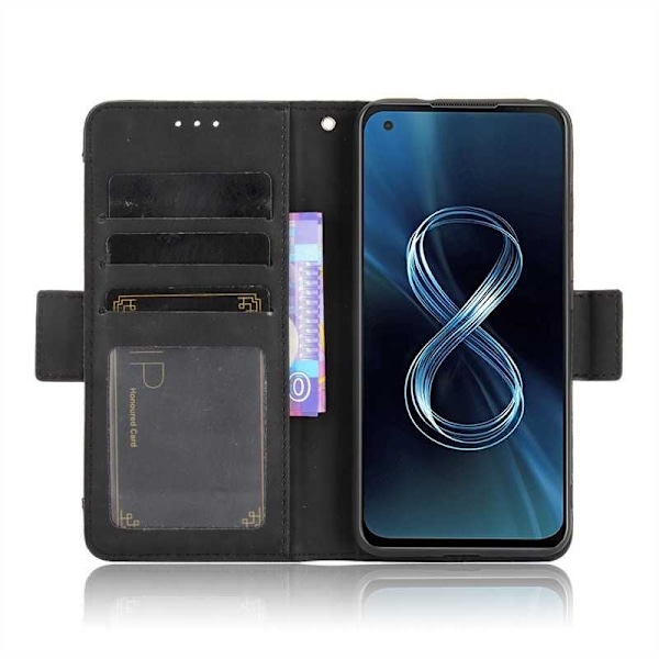 Zenfone 8 Wallet Case PU Læder 6-SLOT Winston V3 Black