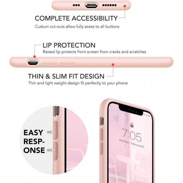 Gummibelagt stødsikker etui iPhone 12 Mini - Pink