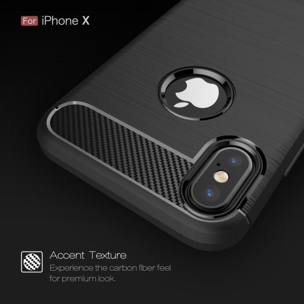 iPhone X Støtsikker støtdempertrekk SlimCarbon Svart