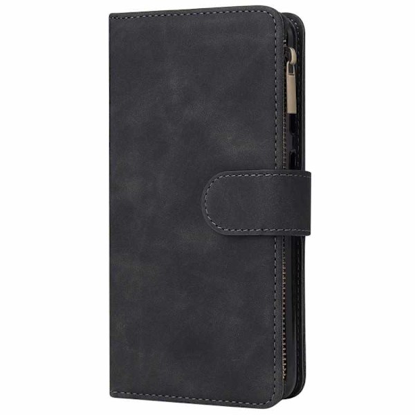 Google Pixel 3a Multifunktionellt Plånboksfodral Zipper 8-Fack Svart