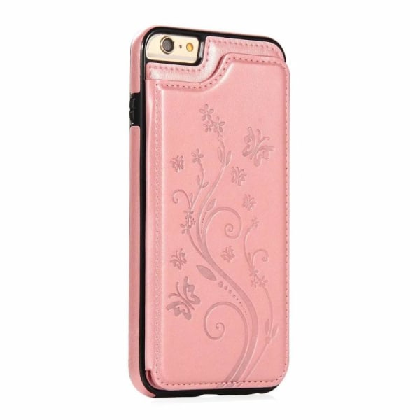 iPhone 6 / 6S Iskunkestävä kotelo Korttiteline 3-POCKET Flippr V Pink gold