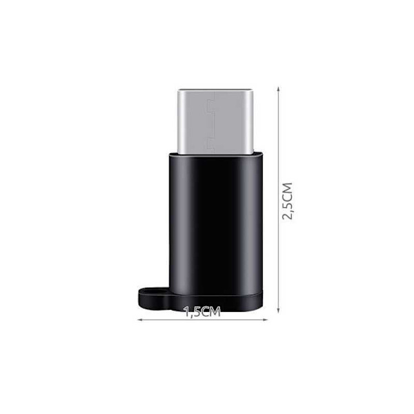 5-PACK Adapter Micro USB till USB-C Typ C Svart