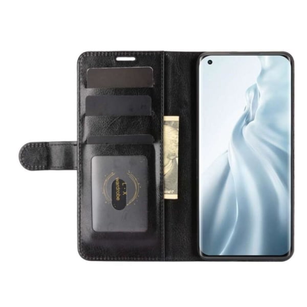 Xiaom Mi 11 -lompakkokotelo, PU-nahkainen 4-tasku Black