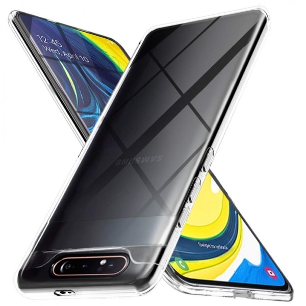 Samsung A80 iskuja vaimentava silikonikuori, yksinkertainen Transparent