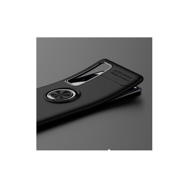 Huawei P Smart 2021 Praktisk stødsikkert cover med ringholder V3 Black