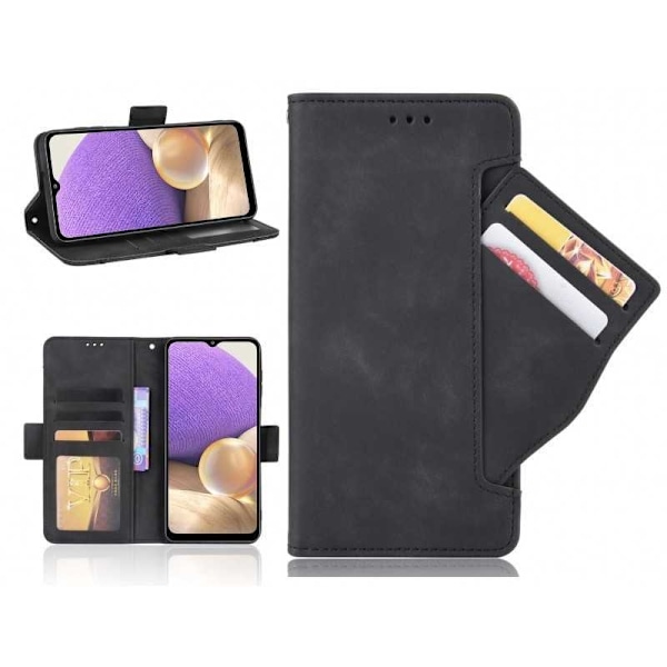 Samsung A54 5G tegnebog etui PU læder 6-LOMMES Winston V3 Black