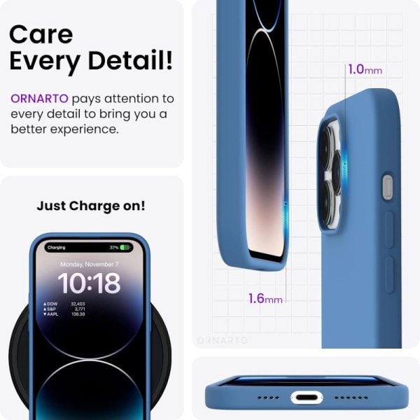 Gummibelagt Stöttåligt Skal iPhone 14 Pro - Blå