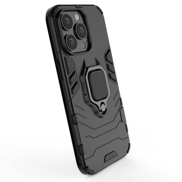 iPhone 13 Pro Max iskunkestävä kotelo rengaspidikkeellä ThinArmor Black