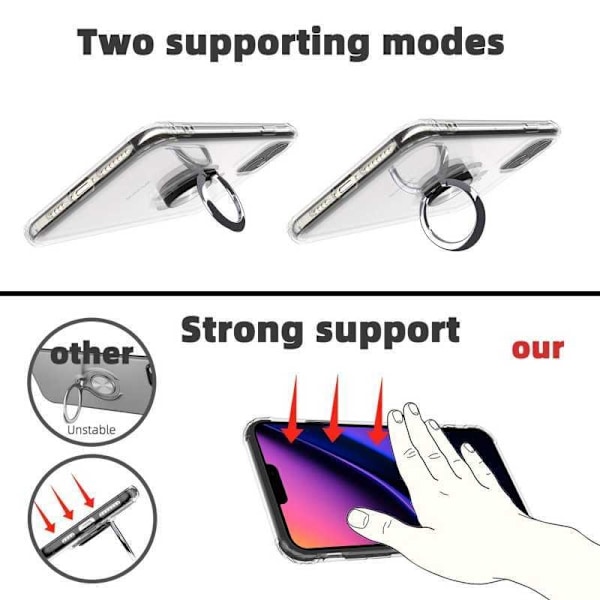 iPhone 11 Iskunkestävä suojus sormustelineellä Fresh Transparent